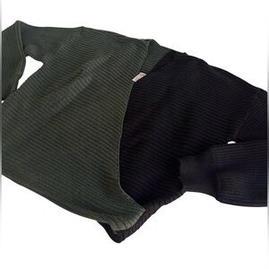 Green & Black Jeannie Mai x I.N.C. Ribbed Colorblocked Sweater Women’s Size M